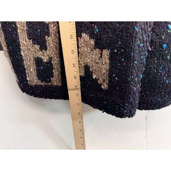 Vintage Sandra Miller Art To Wear Cardigan Sweater Chunky Heavy Long Pockets L - Picture 8 of 9